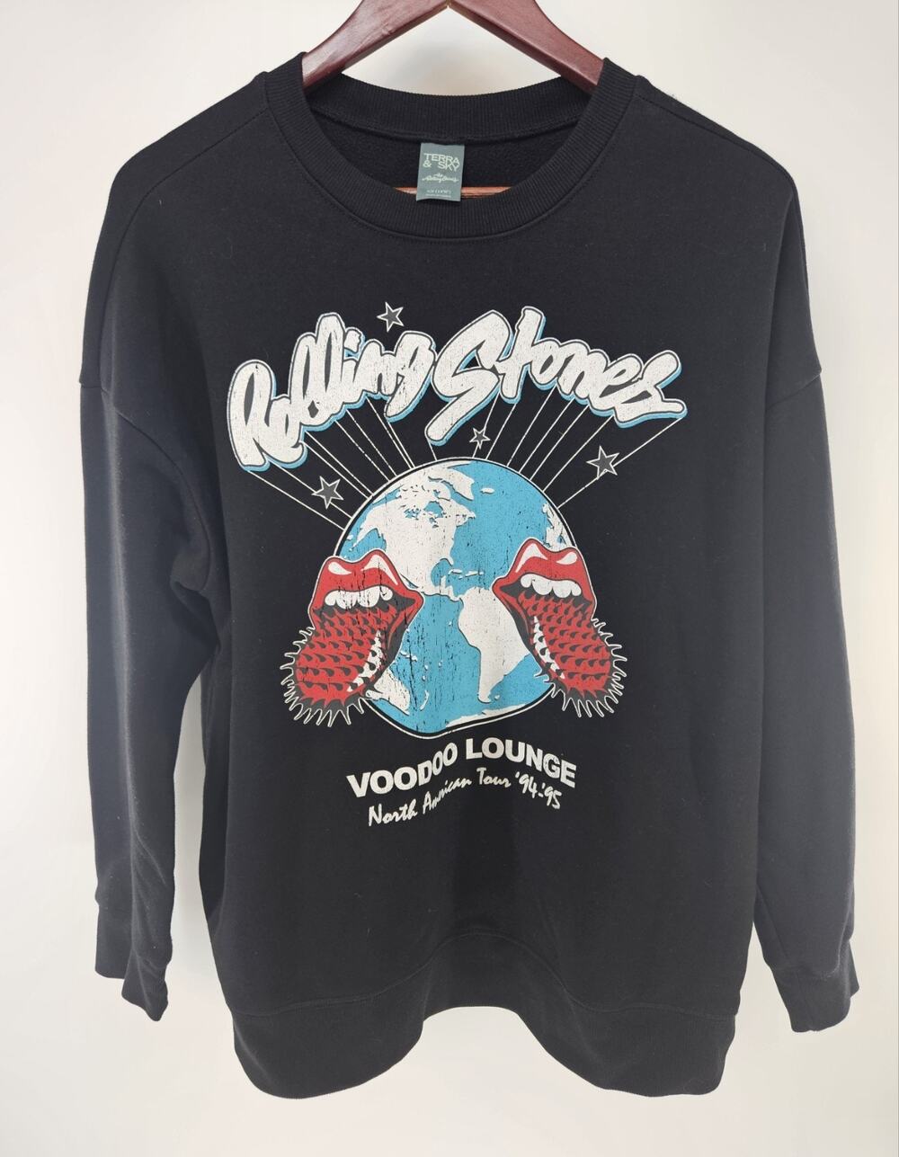 Rolling Stones Voodoo Lounge Sweatshirt Womens 0X 14W Tour Graphic Black
